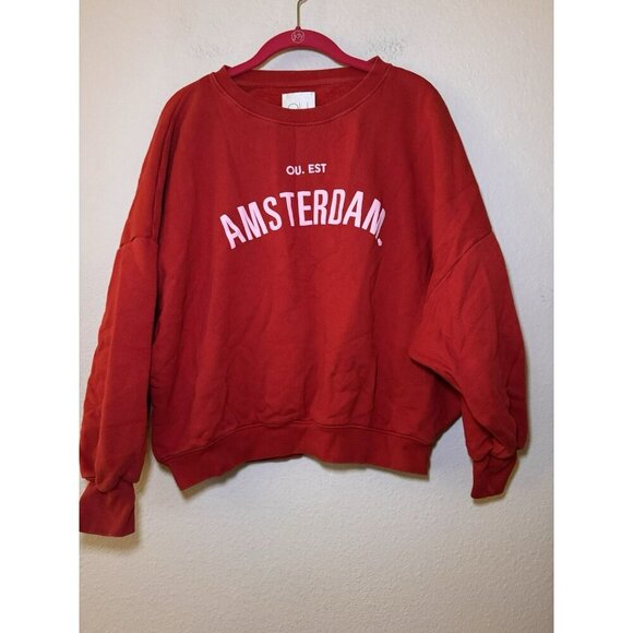 Amsterdam Sweatshirt Amsterdam Netherlands Crewneck Sweatshirt OU Size XS Red - Picture 2 of 9